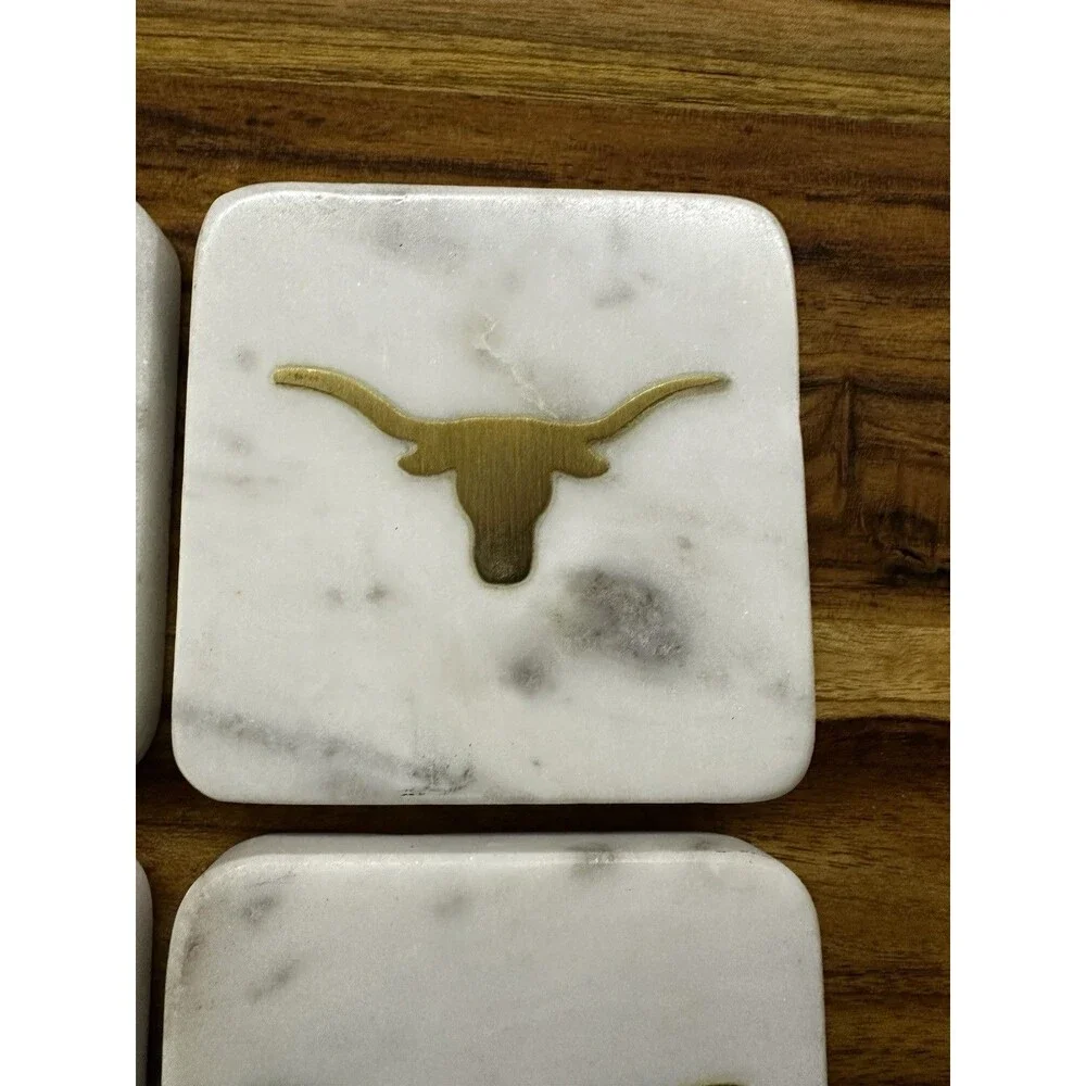 The Royal Standard Texas Longhorns Marble Coasters Set of 4 (4